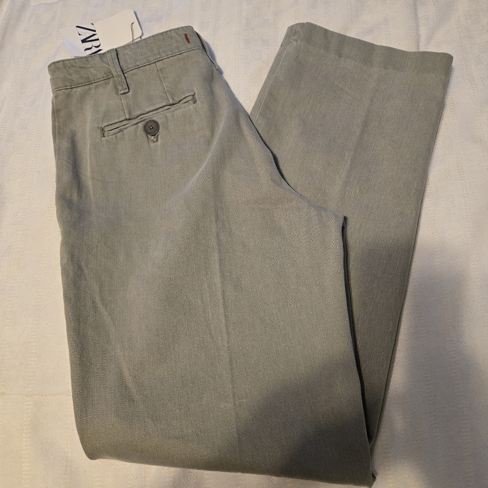 Zara Straight Jeans Men's Colod Khaki Size L - Picture 10 of 15